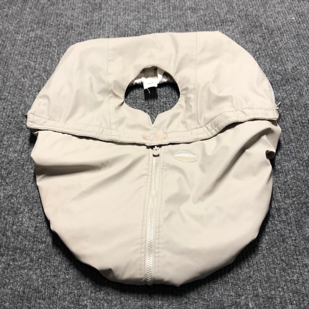 Soothetime tan car seat cover-final exterior & soft interior with zipper